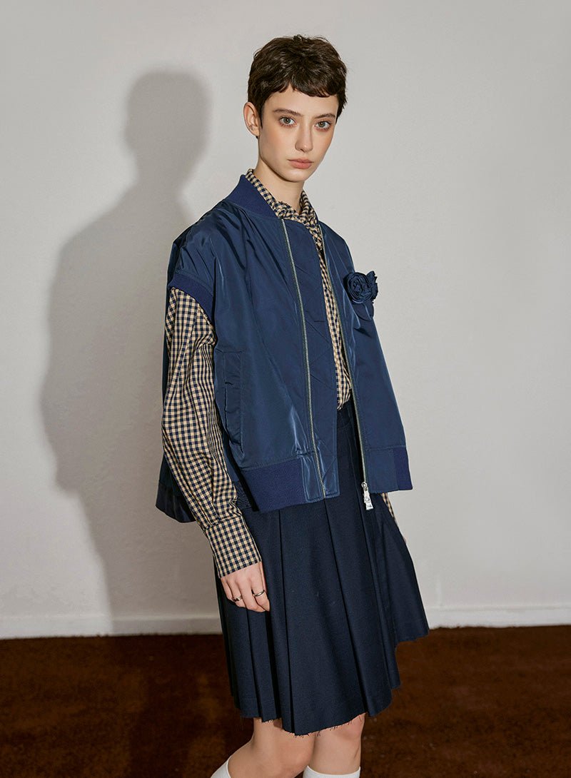 Asymmetric Pleated Skirt with Raw Hem - SHICCACHE