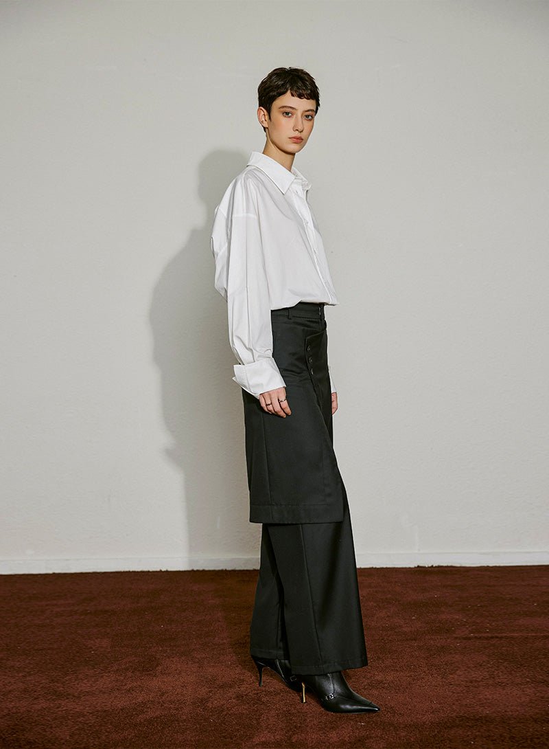 Asymmetrical Overlay Trousers - SHICCACHE