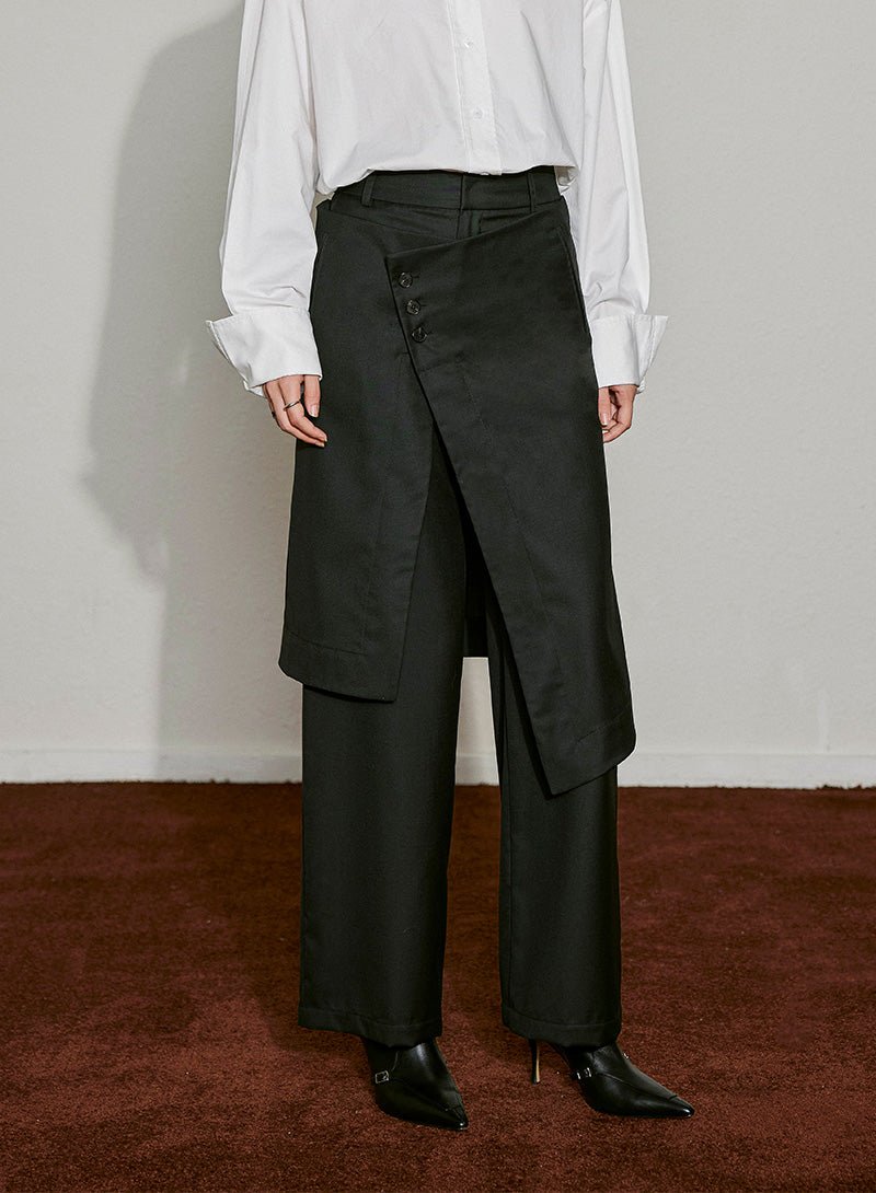 Asymmetrical Overlay Trousers - SHICCACHE