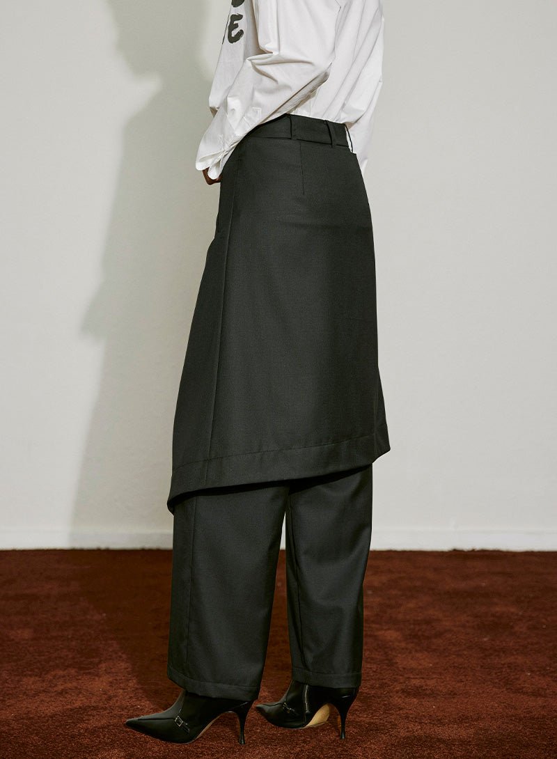 Asymmetrical Overlay Trousers - SHICCACHE