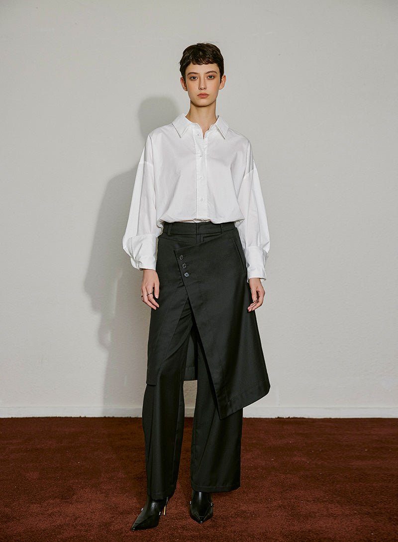 Asymmetrical Overlay Trousers - SHICCACHE