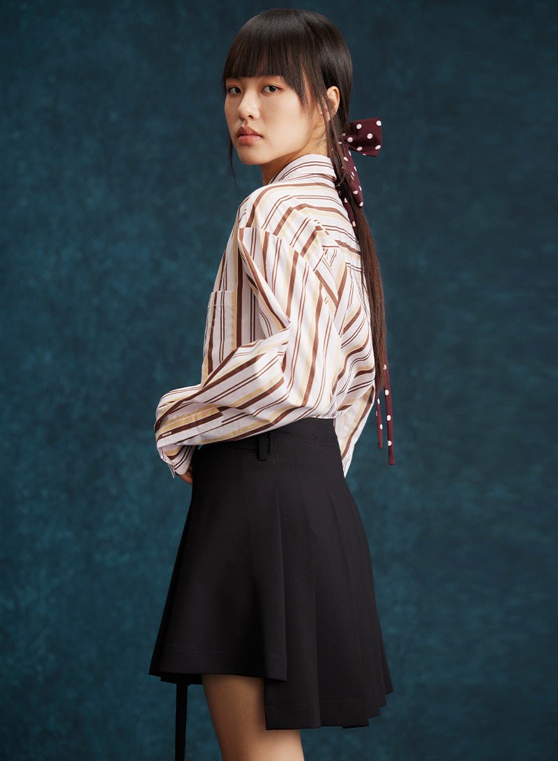 Asymmetry in Motion – Tailored Pleats Skirt - SHICCACHE