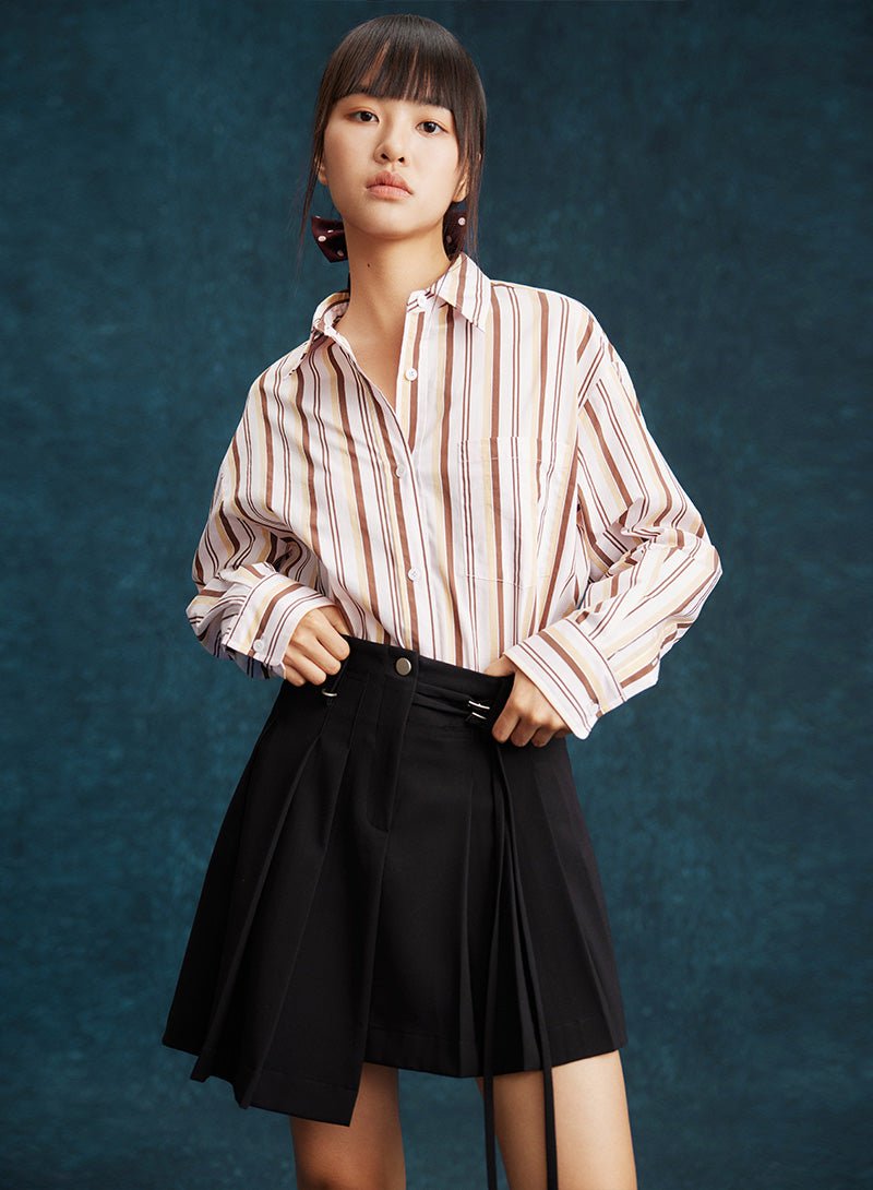 Asymmetry in Motion – Tailored Pleats Skirt - SHICCACHE