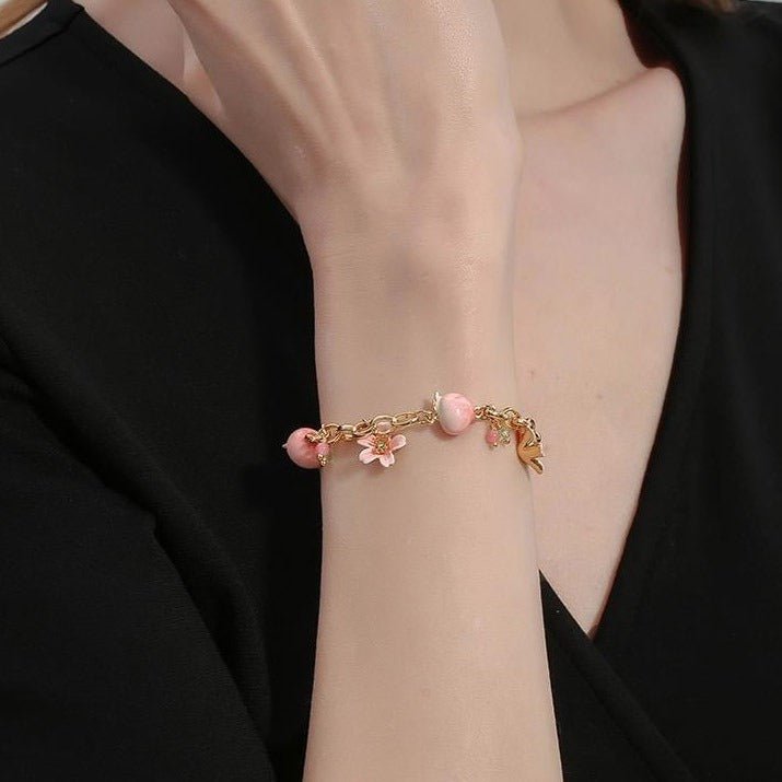 Blossom Peach Charm Bracelet - SHICCACHE