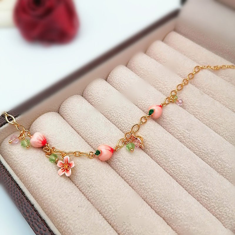 Blossom Peach Charm Bracelet - SHICCACHE