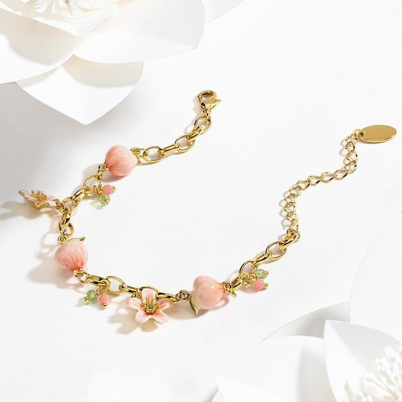 Blossom Peach Charm Bracelet - SHICCACHE