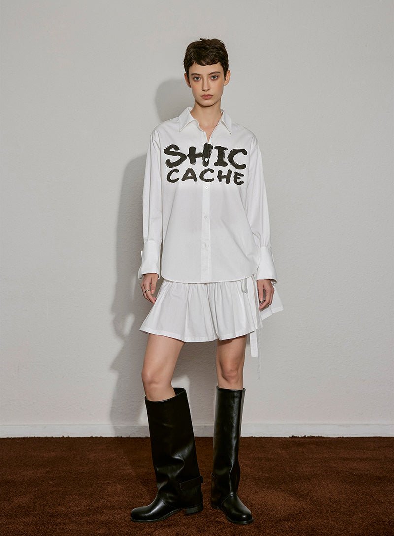 Cotton Logo Shirt Dress - SHICCACHE
