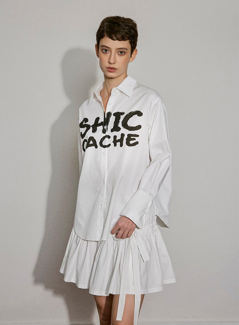 Cotton Logo Shirt Dress - SHICCACHE
