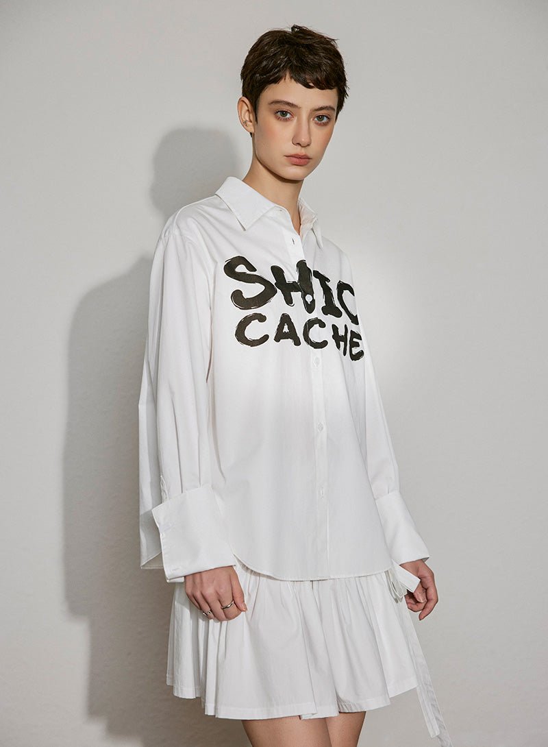 Cotton Logo Shirt Dress - SHICCACHE