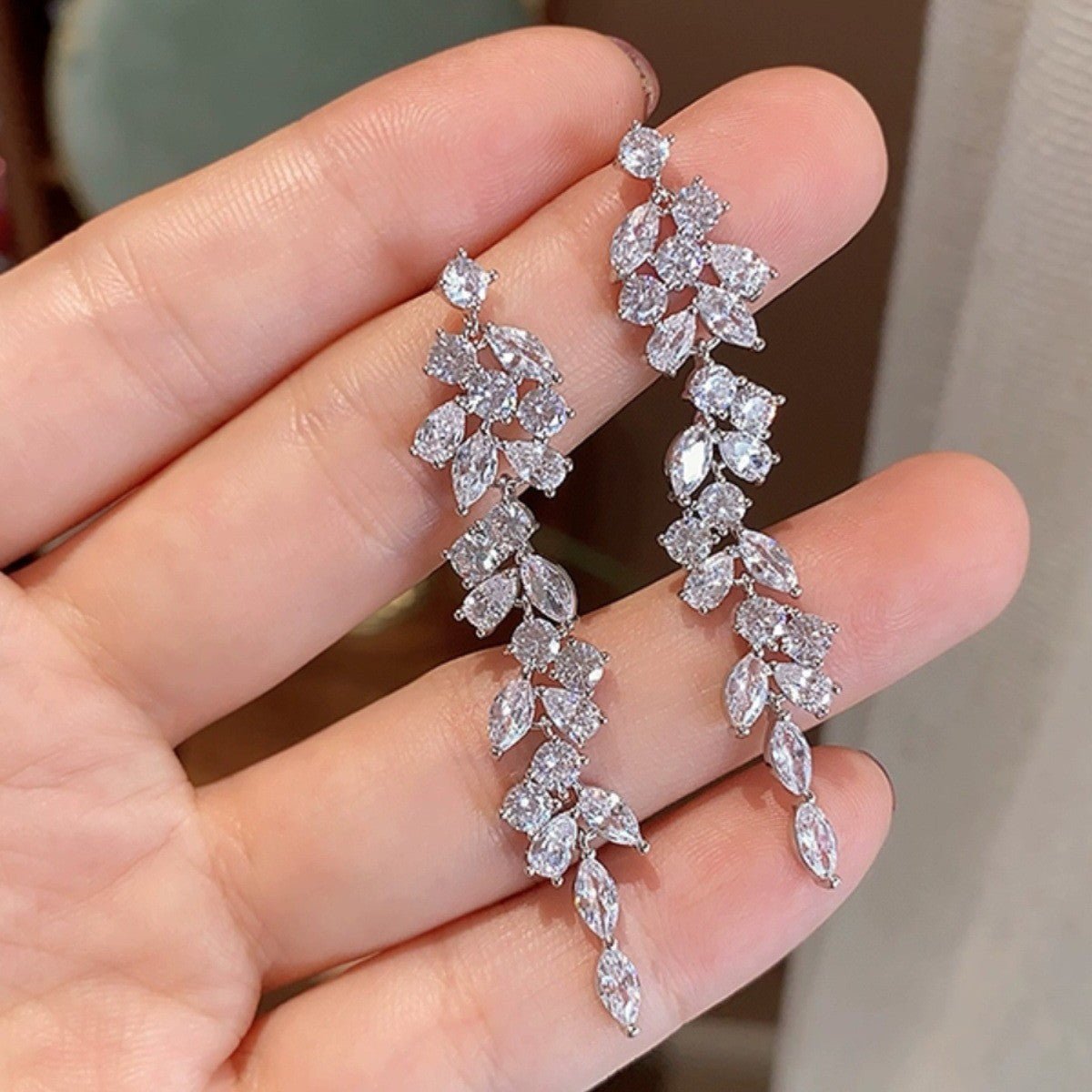 Crystal Vine Drop Earrings - SHICCACHE