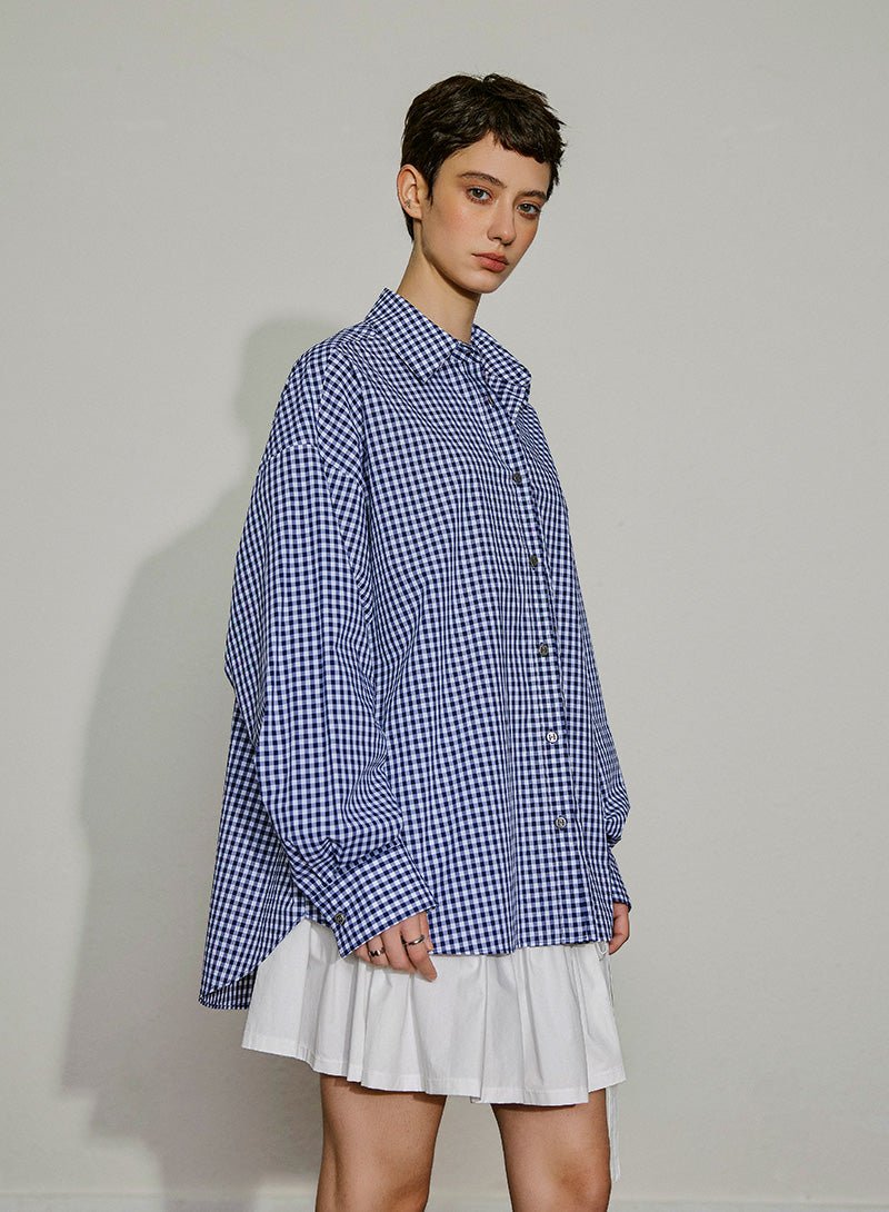 Gingham Bloom Cotton Shirt - SHICCACHE