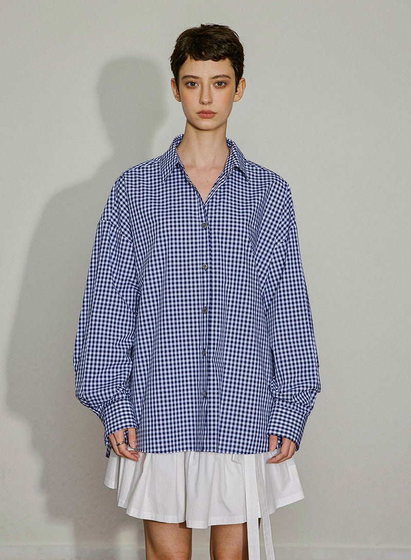 Gingham Bloom Cotton Shirt - SHICCACHE