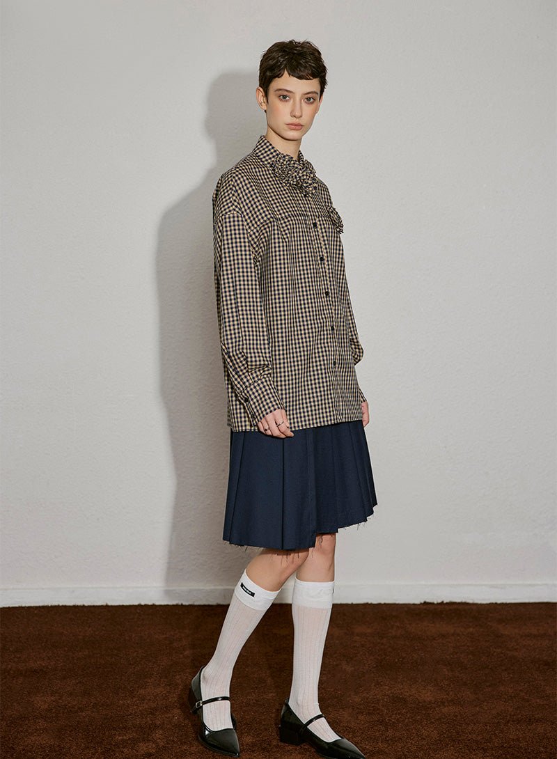 Gingham Bloom Cotton Shirt - SHICCACHE