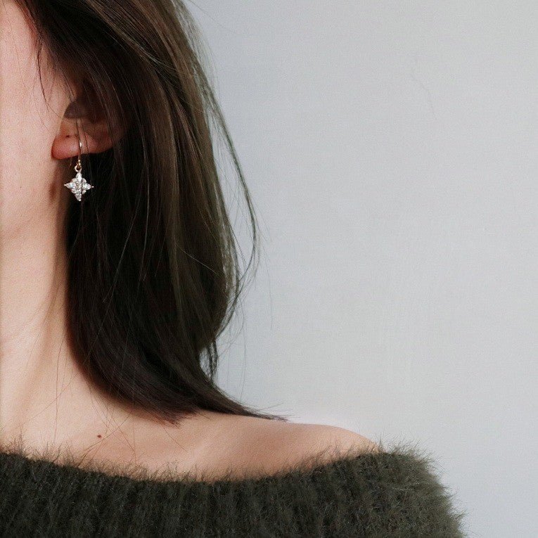Golden Crystal Star Earrings - SHICCACHE