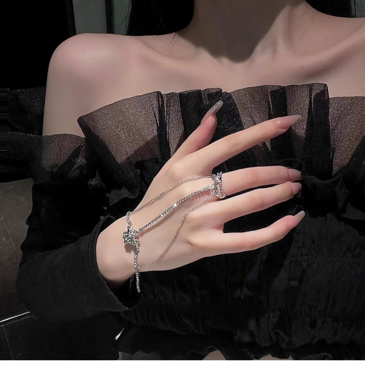 Gothic Crystal Slave Bracelet - SHICCACHE