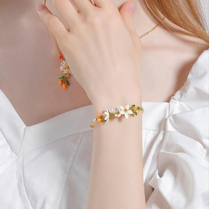 Orange Blossom Pearl Bracelet - SHICCACHE