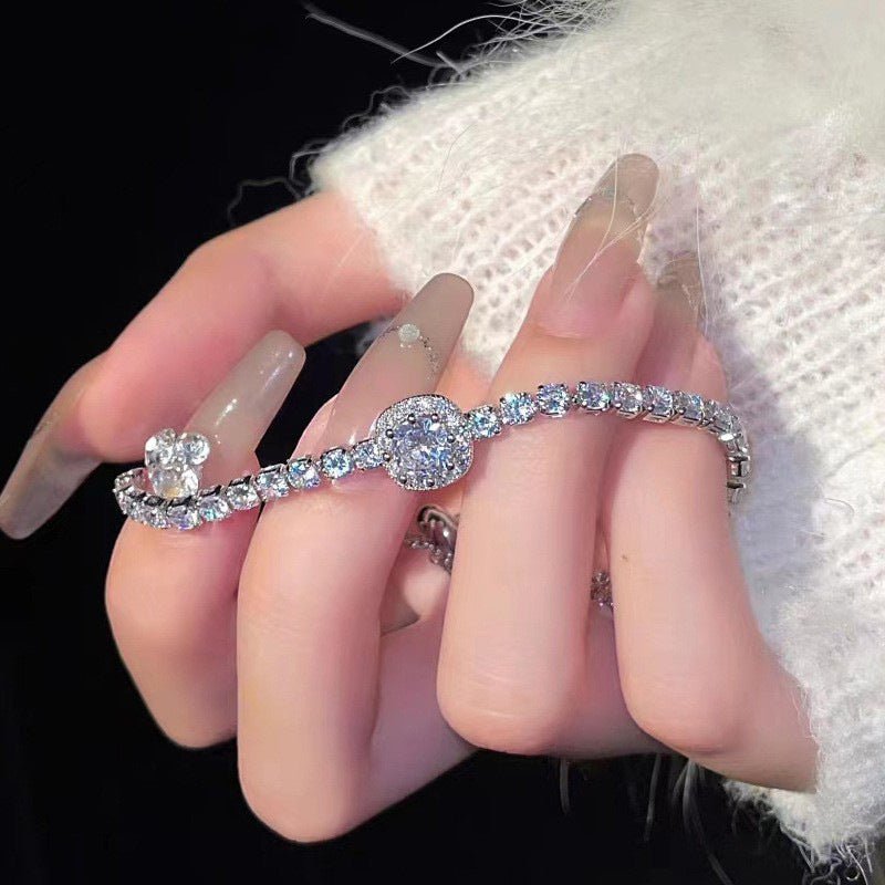 Radiant Halo CZ Crystal Bracelet - SHICCACHE