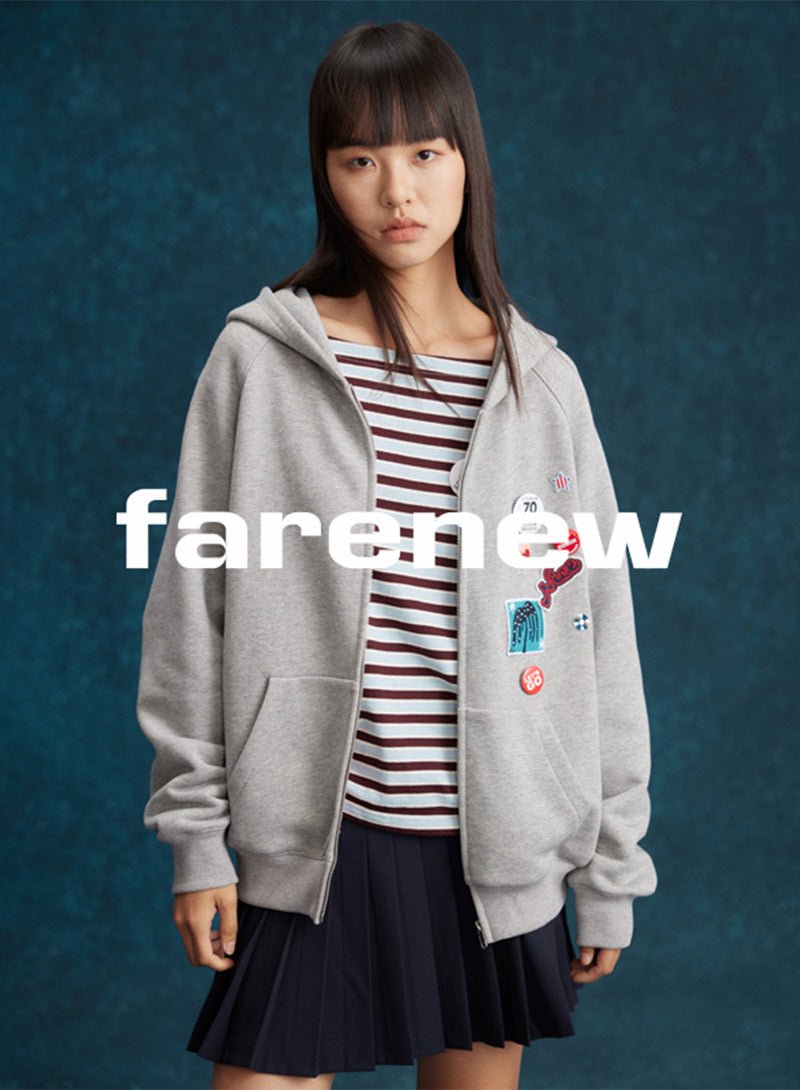 Retro Patch Zip Hoodie - SHICCACHE