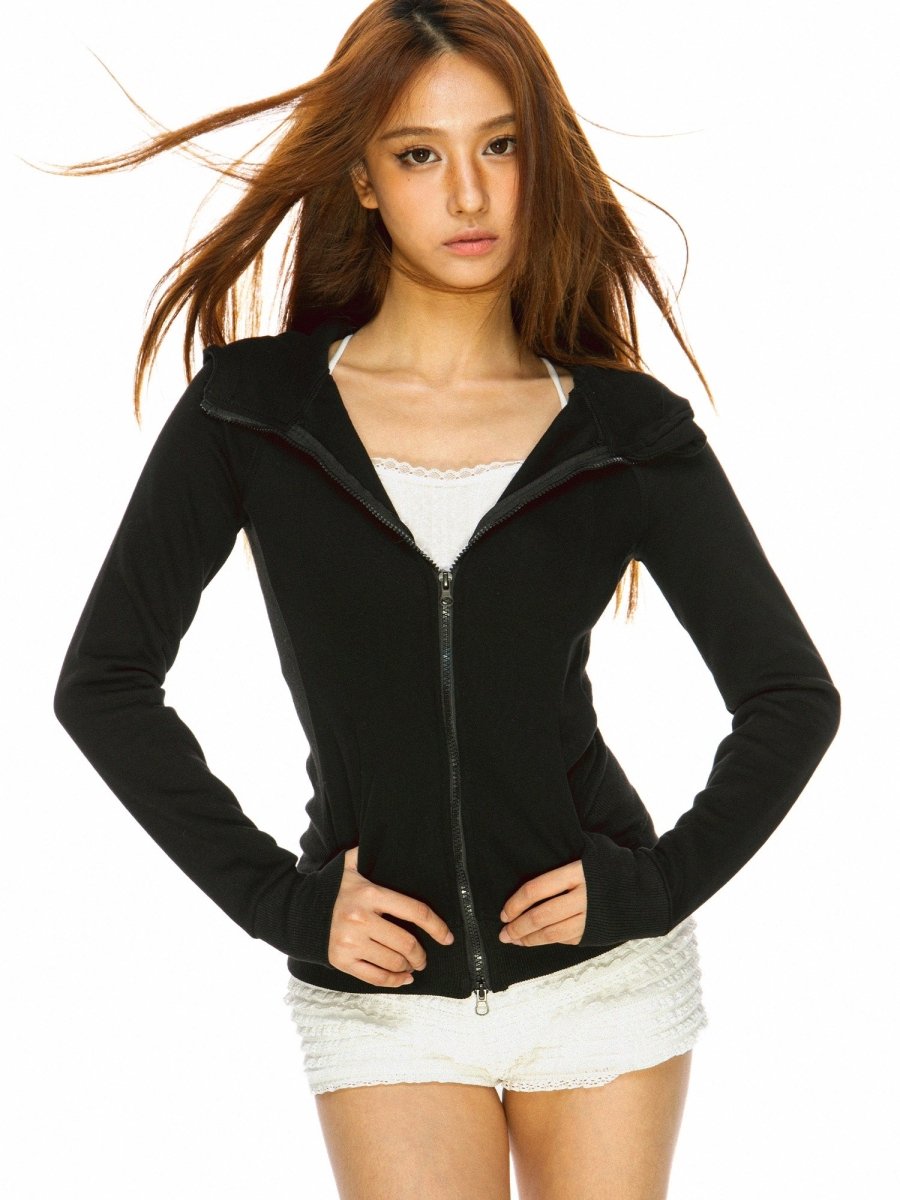 Slim Fit Zip - Up Hoodie - SHICCACHE