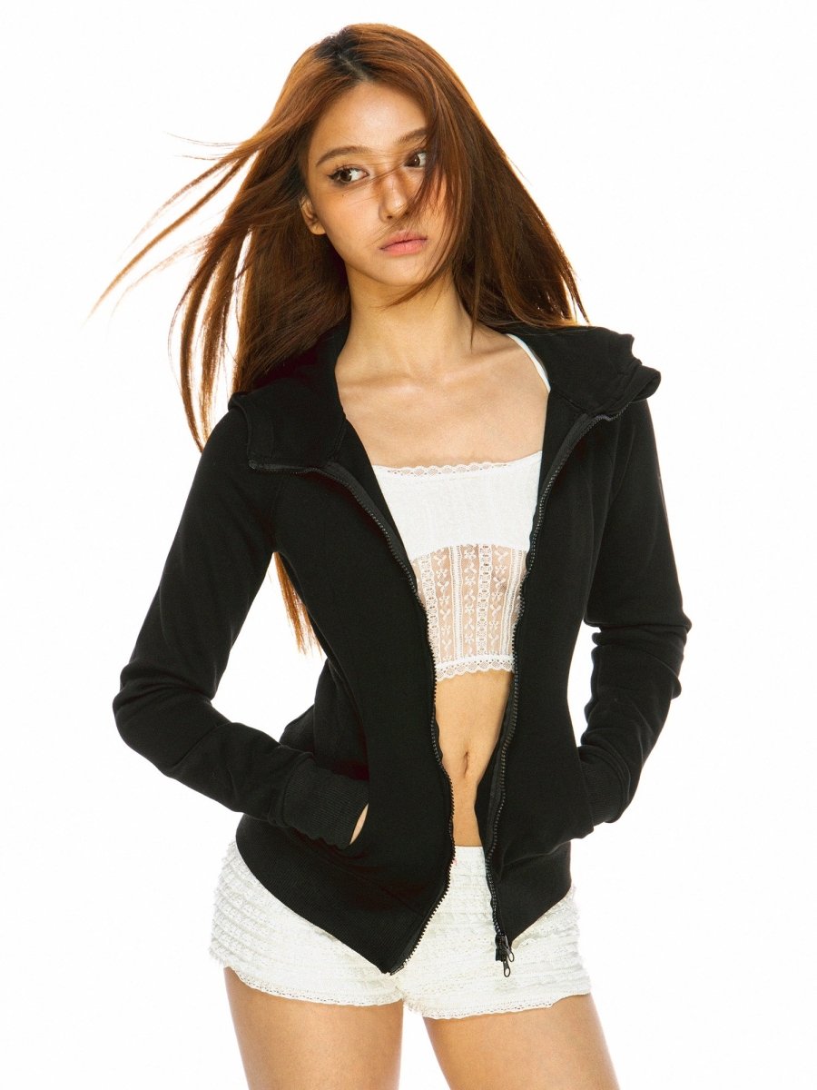 Slim Fit Zip - Up Hoodie - SHICCACHE