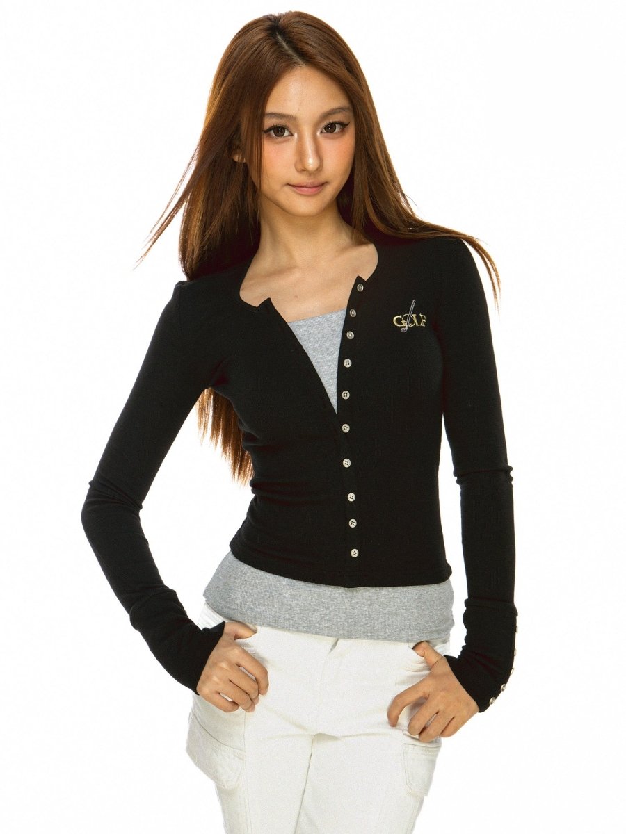 Snatched Fit Button - Up Crop Top - SHICCACHE