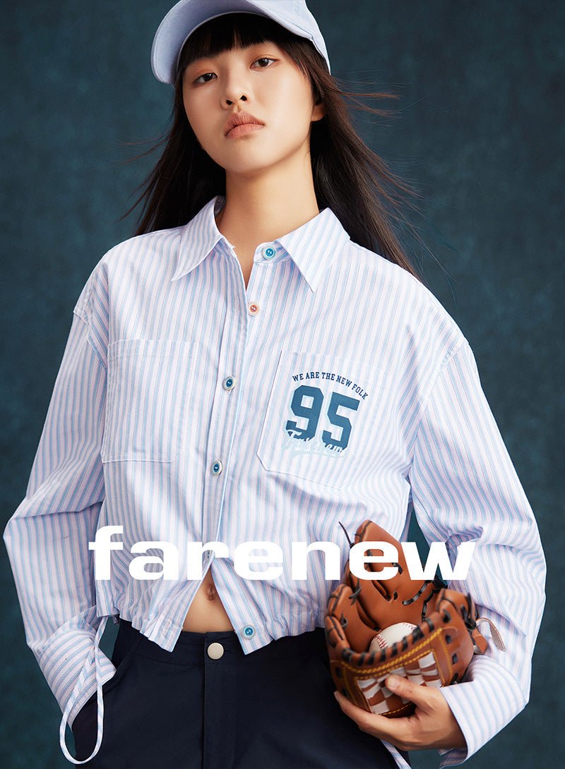 Striped Cropped Shirt - SHICCACHE