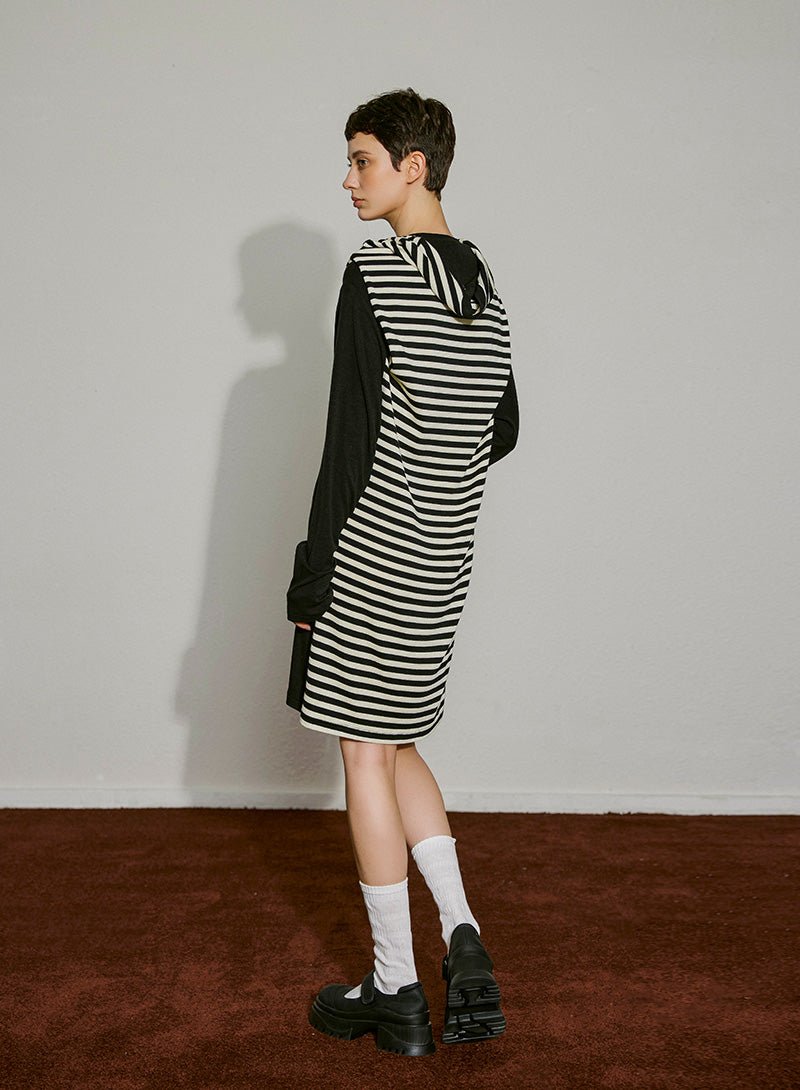 Striped Illusion Layer Dress - SHICCACHE