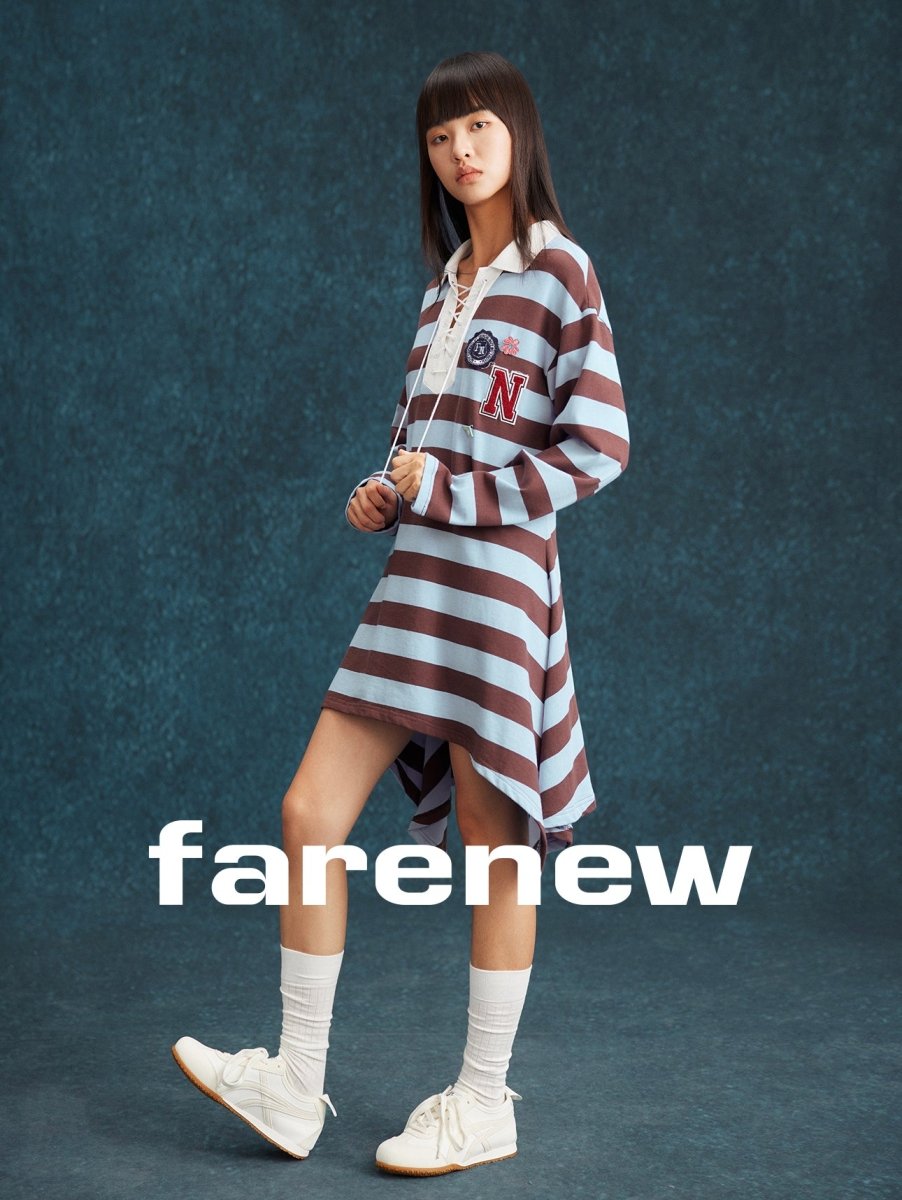 Varsity Striped Lace - Up Mini Dress - SHICCACHE