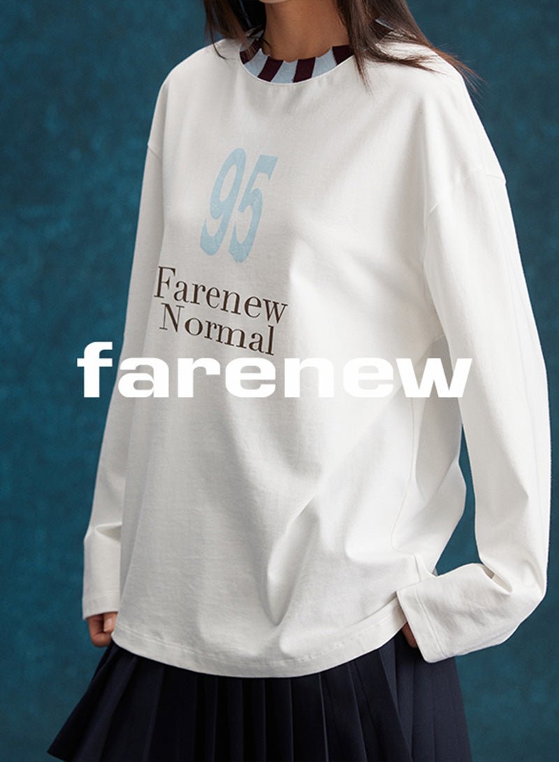 Vintage Lettered Collar Long Sleeve Tee - SHICCACHE