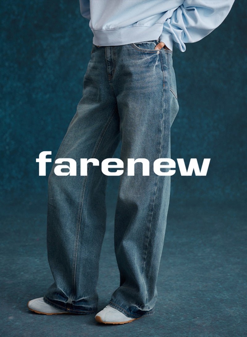 Washed Denim Belted Trousers - SHICCACHE