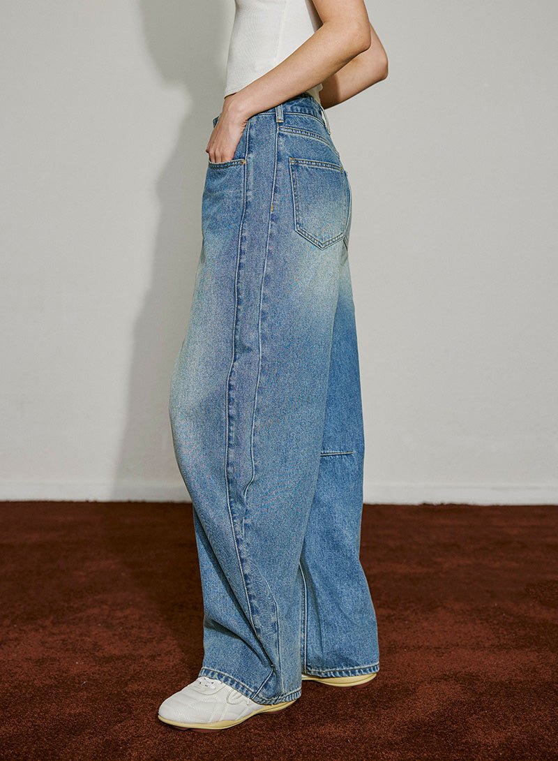 Wide - Leg Panel Denim Jeans - SHICCACHE