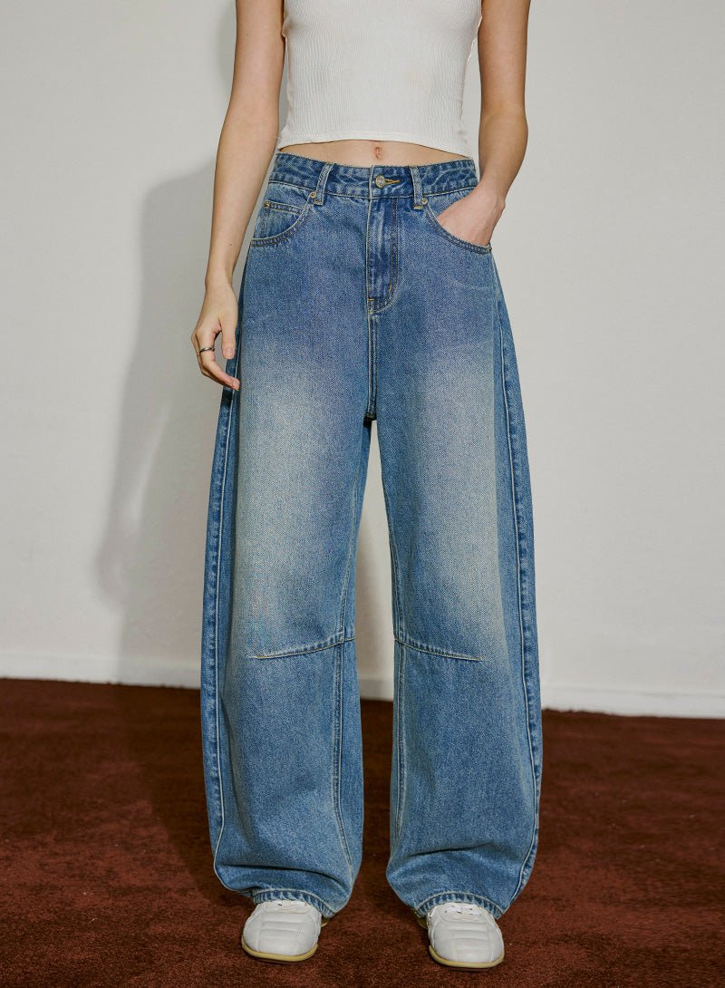 Wide - Leg Panel Denim Jeans - SHICCACHE