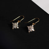 Golden Crystal Star Earrings