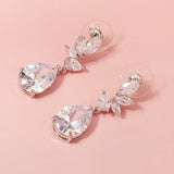 Radiant Teardrop Zircon Earrings