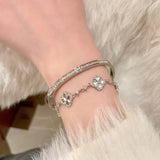 Crystal Clover Lucky Charm Bracelet