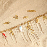 Golden Ocean Charm Necklace