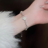 Crystal Clover Lucky Charm Bracelet