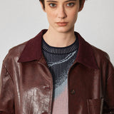 PU Lapel Leather Jacket