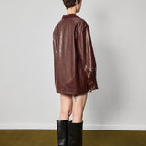 PU Lapel Leather Jacket