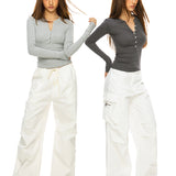 Essential Button-Front Ribbed Top