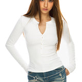 Essential Button-Front Ribbed Top