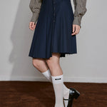 Asymmetric Pleated Skirt with Raw Hem - SHICCACHE