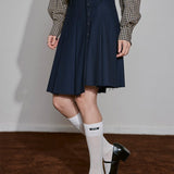 Asymmetric Pleated Skirt with Raw Hem - SHICCACHE