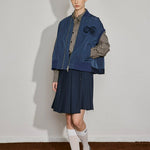 Asymmetric Pleated Skirt with Raw Hem - SHICCACHE