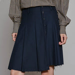 Asymmetric Pleated Skirt with Raw Hem - SHICCACHE