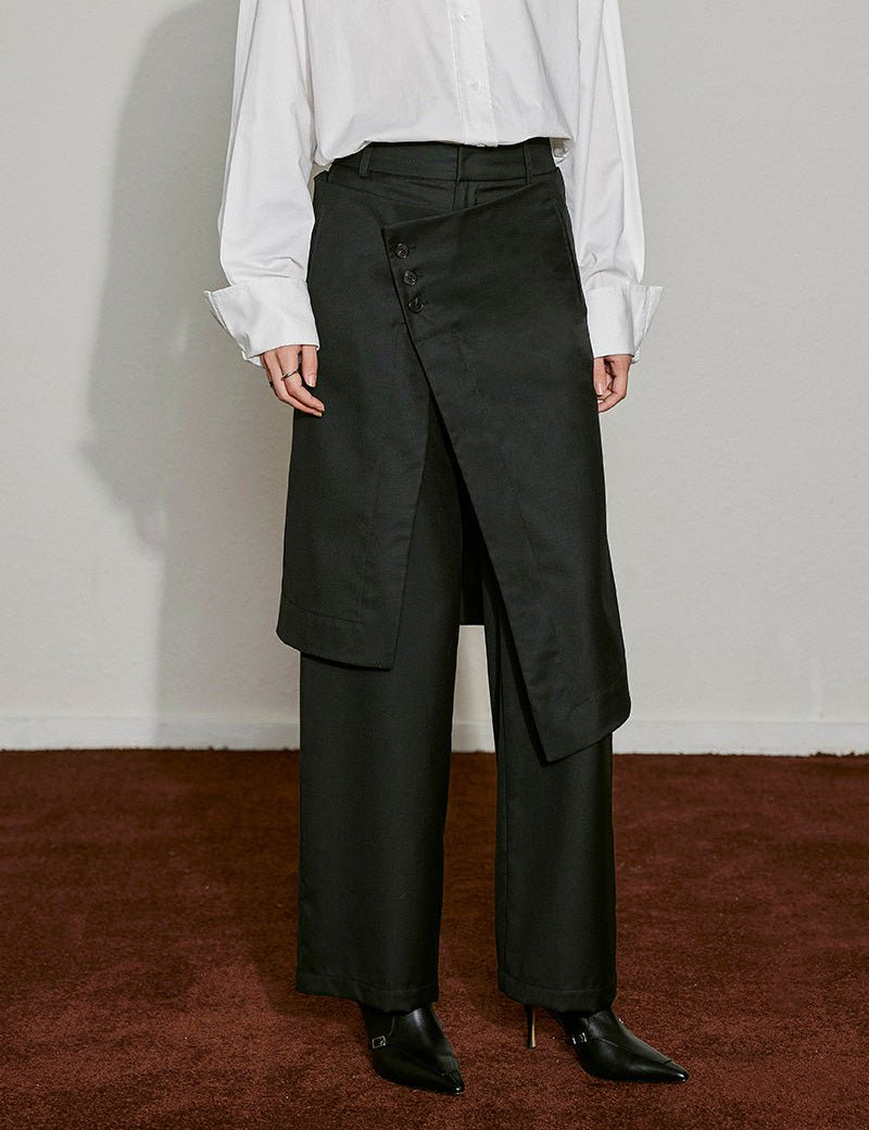 Asymmetrical Overlay Trousers - SHICCACHE