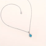 Azure Drop Zircon Pendant Necklace - SHICCACHE