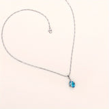 Azure Drop Zircon Pendant Necklace - SHICCACHE