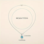 Azure Drop Zircon Pendant Necklace - SHICCACHE