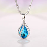 Azure Drop Zircon Pendant Necklace - SHICCACHE